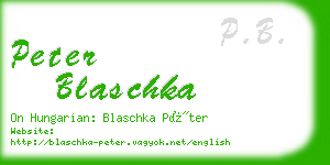 peter blaschka business card